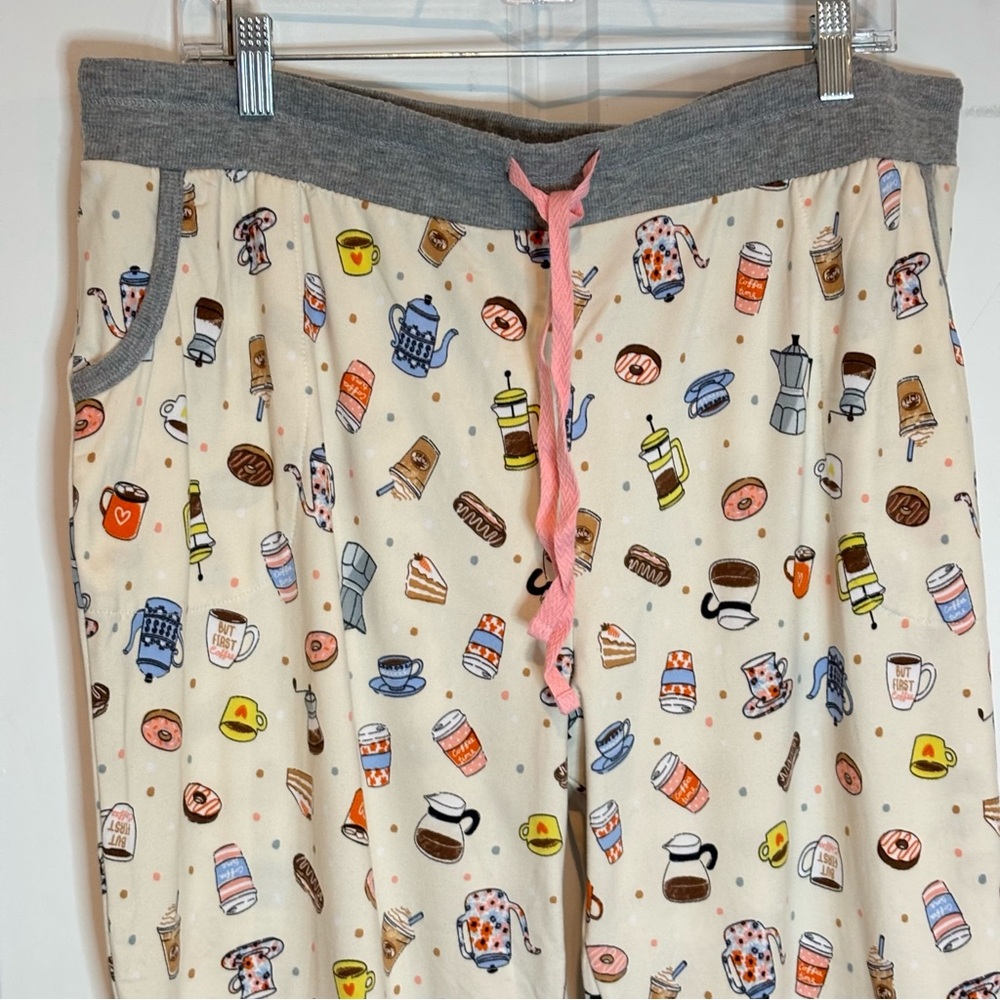 Cuddl Duds Coffee Pastries Long Sleeve Pants Pajama Set XL/XXL - Picture 9 of 12